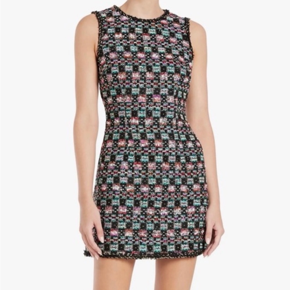 Rebecca Vallance NWT US 10 Metallic Deneuve Tweed A-Line Mini Dress Cocktail Lux